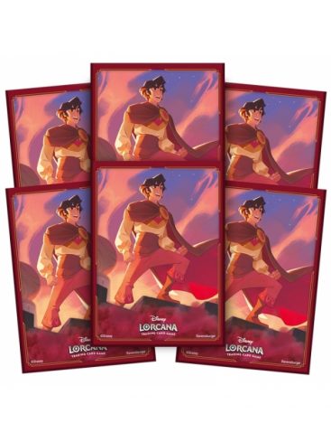 Disney Lorcana: Pack 65 fundas oficiales Shimmering Skies - Aladdin - Imagen 2
