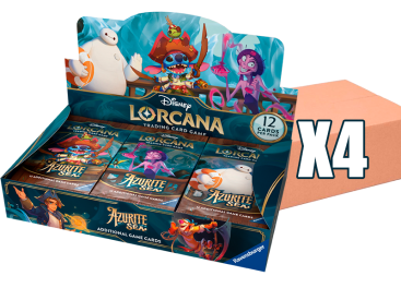 Disney Lorcana: Case Sellado - 4 Cajas de 24 Sobres Azurite Sea (Inglés)