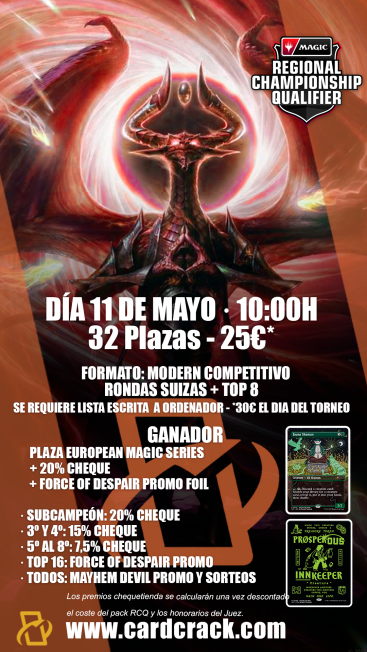 MTG Magic: Inscripción Regional Championship Qualifier (RCQ) 11/05/2025 - Modern