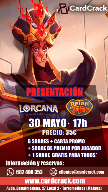 Disney Lorcana: Inscripción Presentación Reign of Jafar - Viernes 30/05/2025