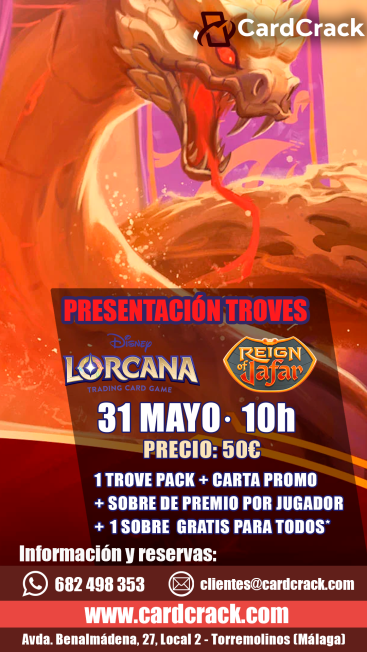 Disney Lorcana: Inscripción Presentación TROVES Reign of Jafar - Sábado 31/05/2025