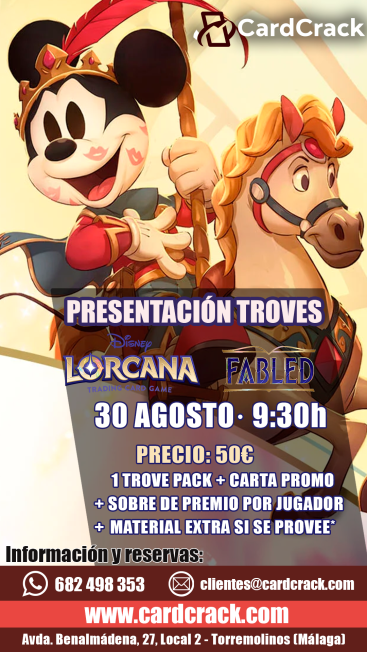 Disney Lorcana: Inscripción Presentación TROVES Fabled - Sábado 30/08/2025